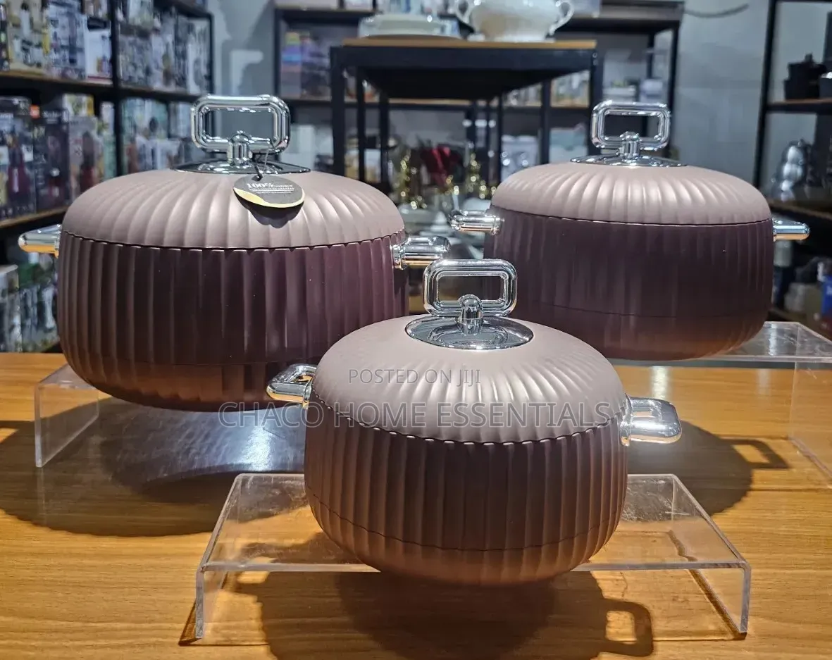 3-Piece Mauve Purple Insulated Food Warmer Set (1000ml/2000ml/3500ml)