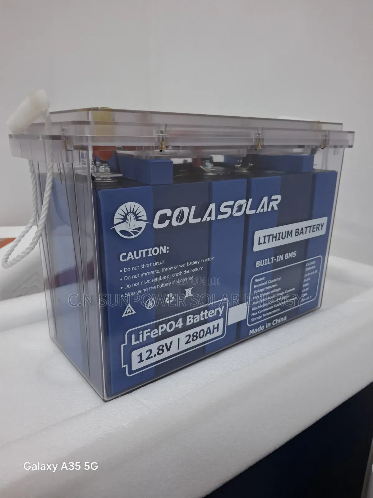 12v/280ahs Cola-Solar LifePO4 Lithium-Iron Battery