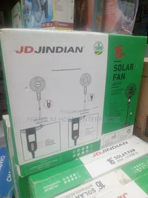 JD JINDIAN Standing Solar Rechargeable Fan 16 Inches