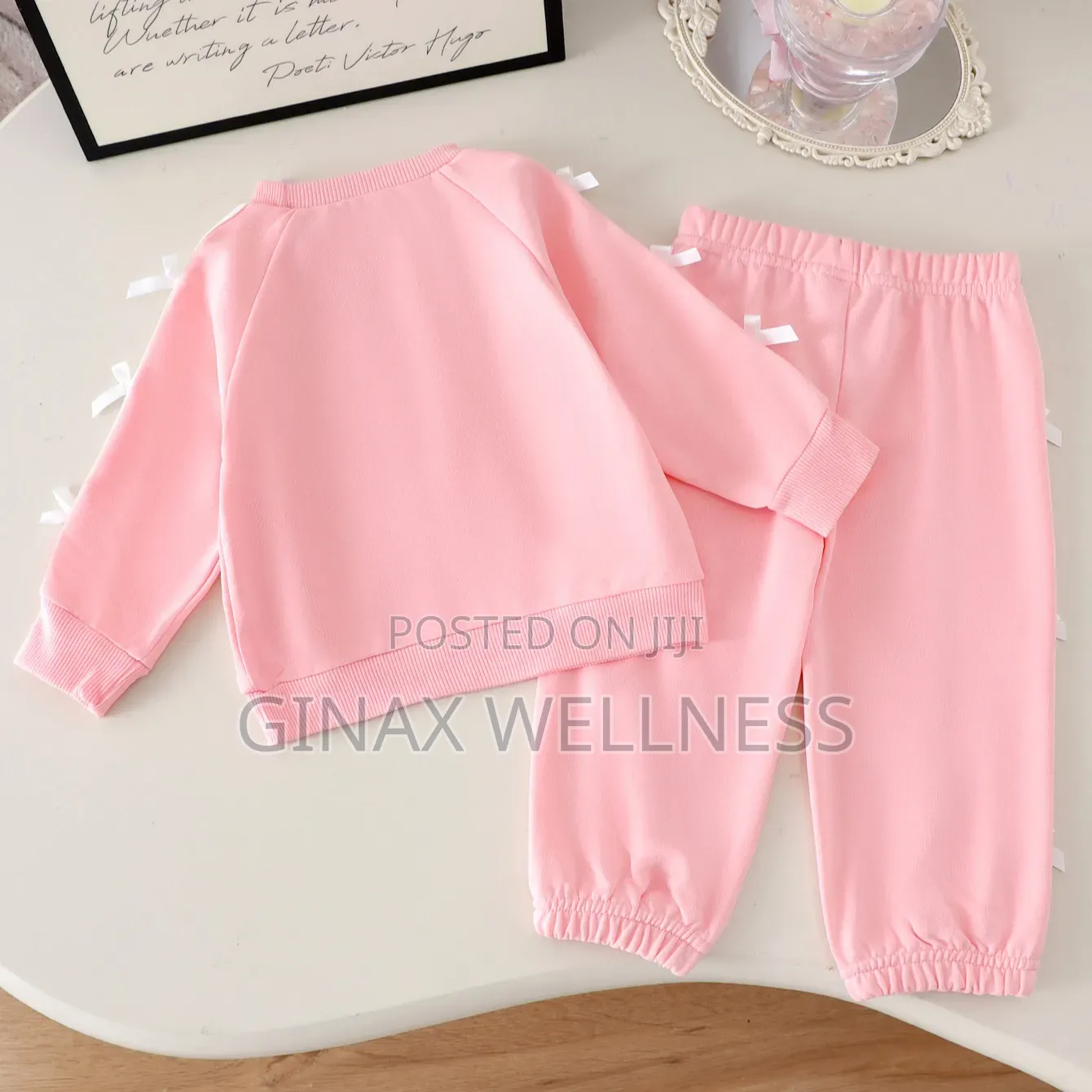Baby Girls 2-Piece Tracksuit Set With Long Sleeve Sweatshirt & Joggers
