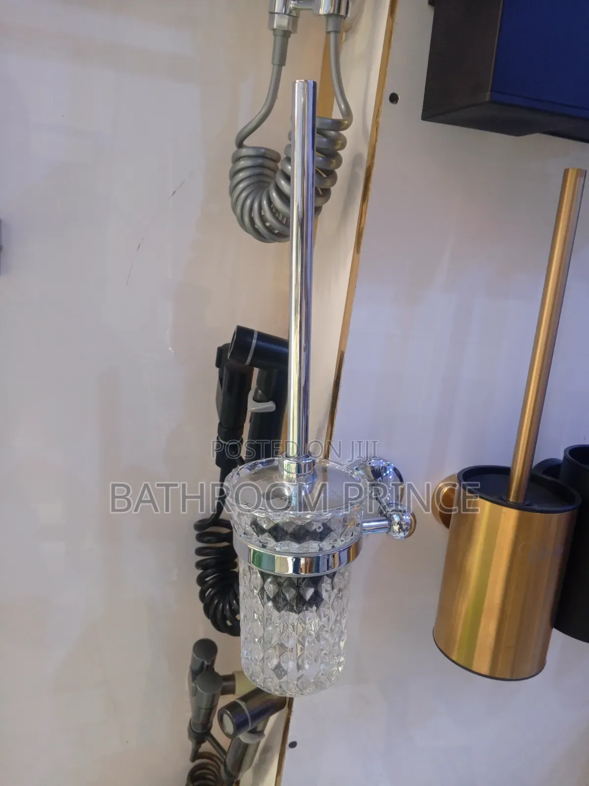 Glass Wall Hung Toilet Brush Holder