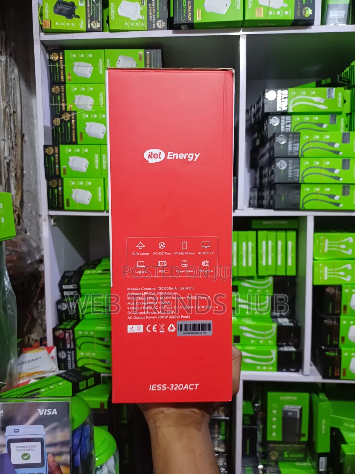 Itel Power Go Pro 100,000mAh Power Station – AC 220V / 200W Output.