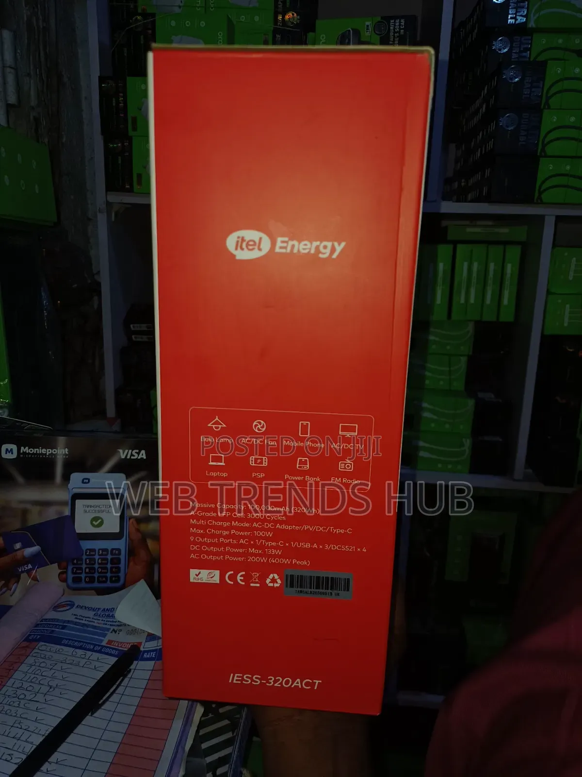 Itel Power Go Pro 100,000mAh Power Station – AC 220V / 200W Output.