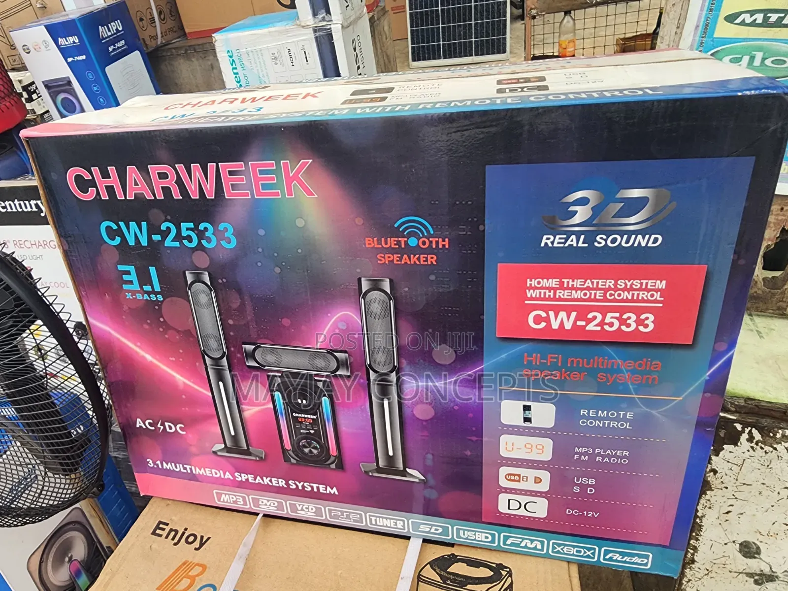 CHARWEEK CW-2533 3.1 Channel Home Theatre System With LED Lights