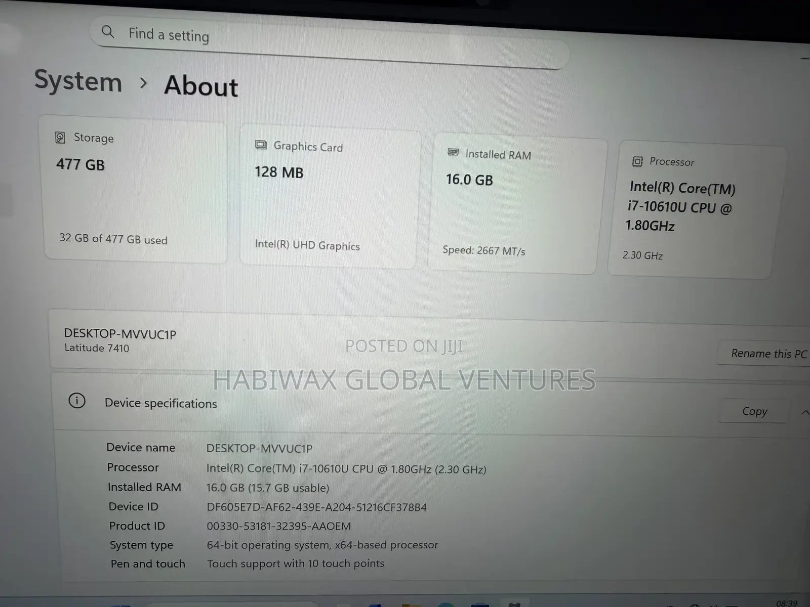 Laptop Dell Latitude 7410 16GB Intel Core i7 SSD 512GB