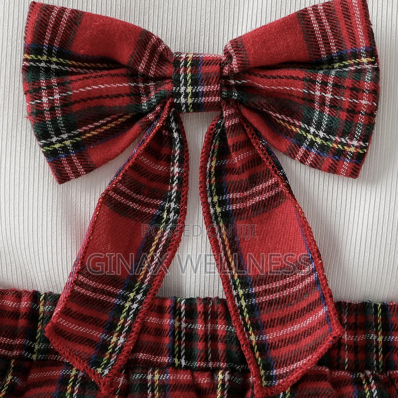 Baby Girls 3-Piece Red Plaid Skirt, Long Sleeve Top and Beret Outfit