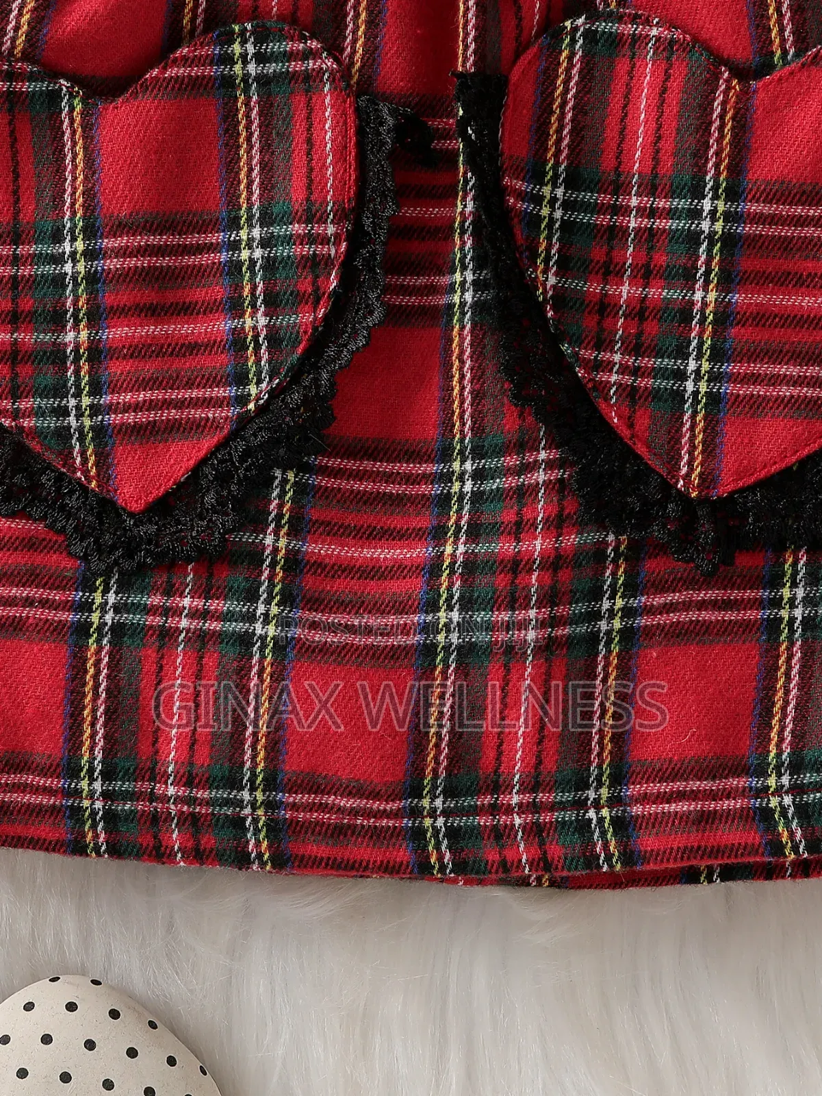 Baby Girls 3-Piece Red Plaid Skirt, Long Sleeve Top and Beret Outfit