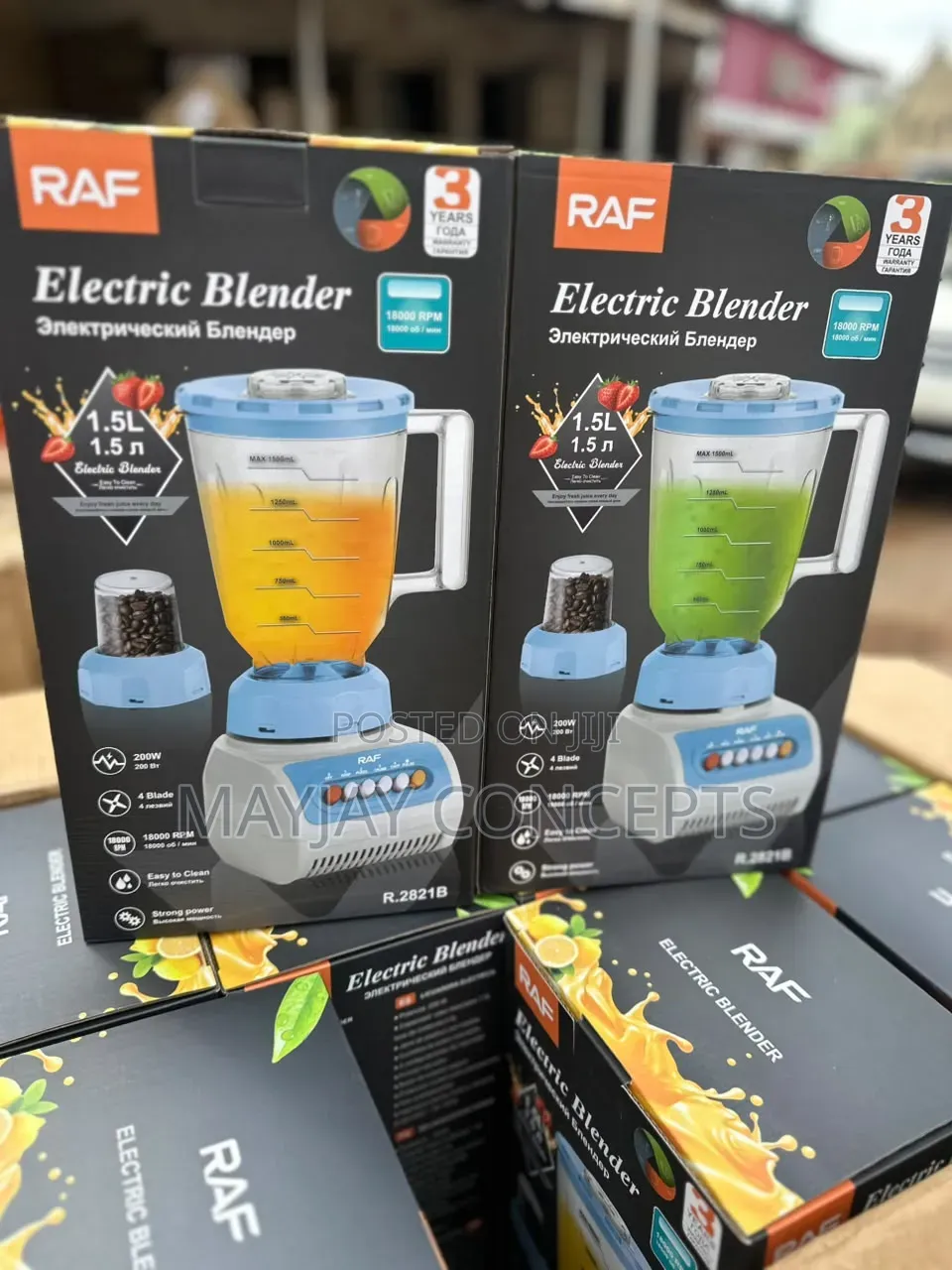 RAF R.2821B 1.5L Electric Blender 200W With Grinder Cup