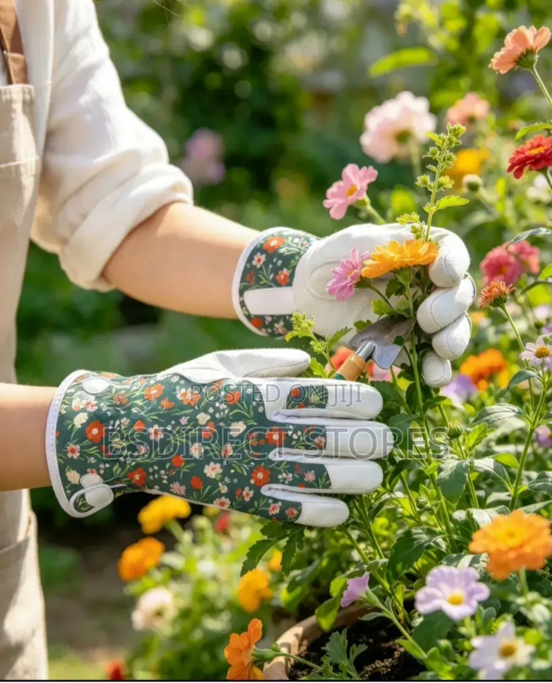 Kent & Stowe Meadow Flower Leather Ladies Luxury Gardening Soft Gloves