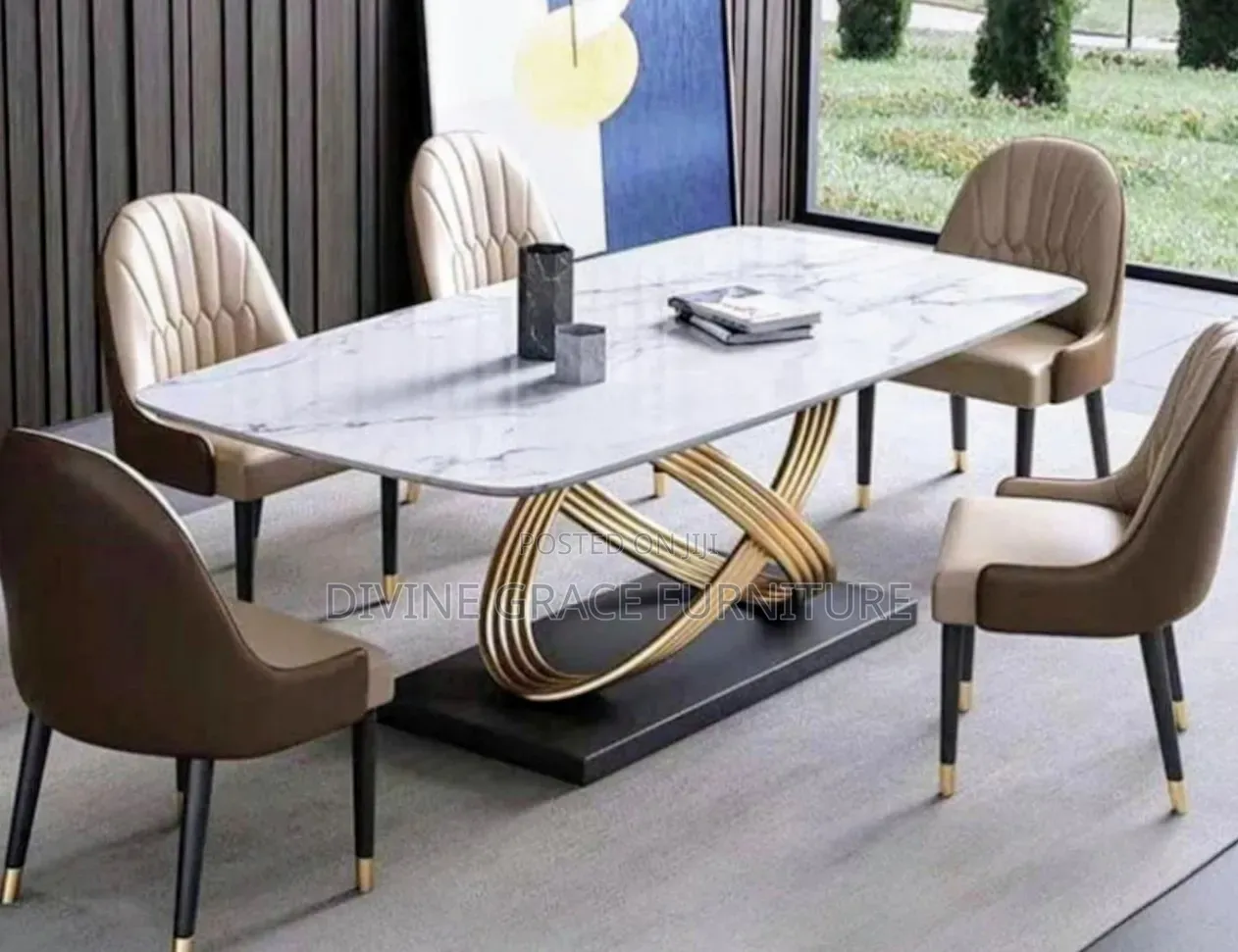 Premium Quality Cross Leg Family Dining Table Set