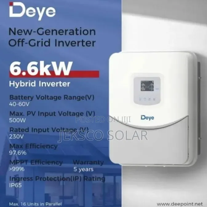 Deye 5kw/6.6kva Solar Setup 48v With 6pcs 620w Panels