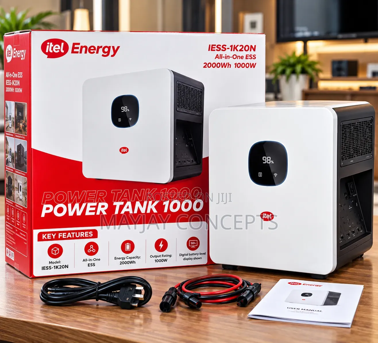 Itel PowerTank 1000 All-in-One Solar Energy Storage System 1000w/2000w
