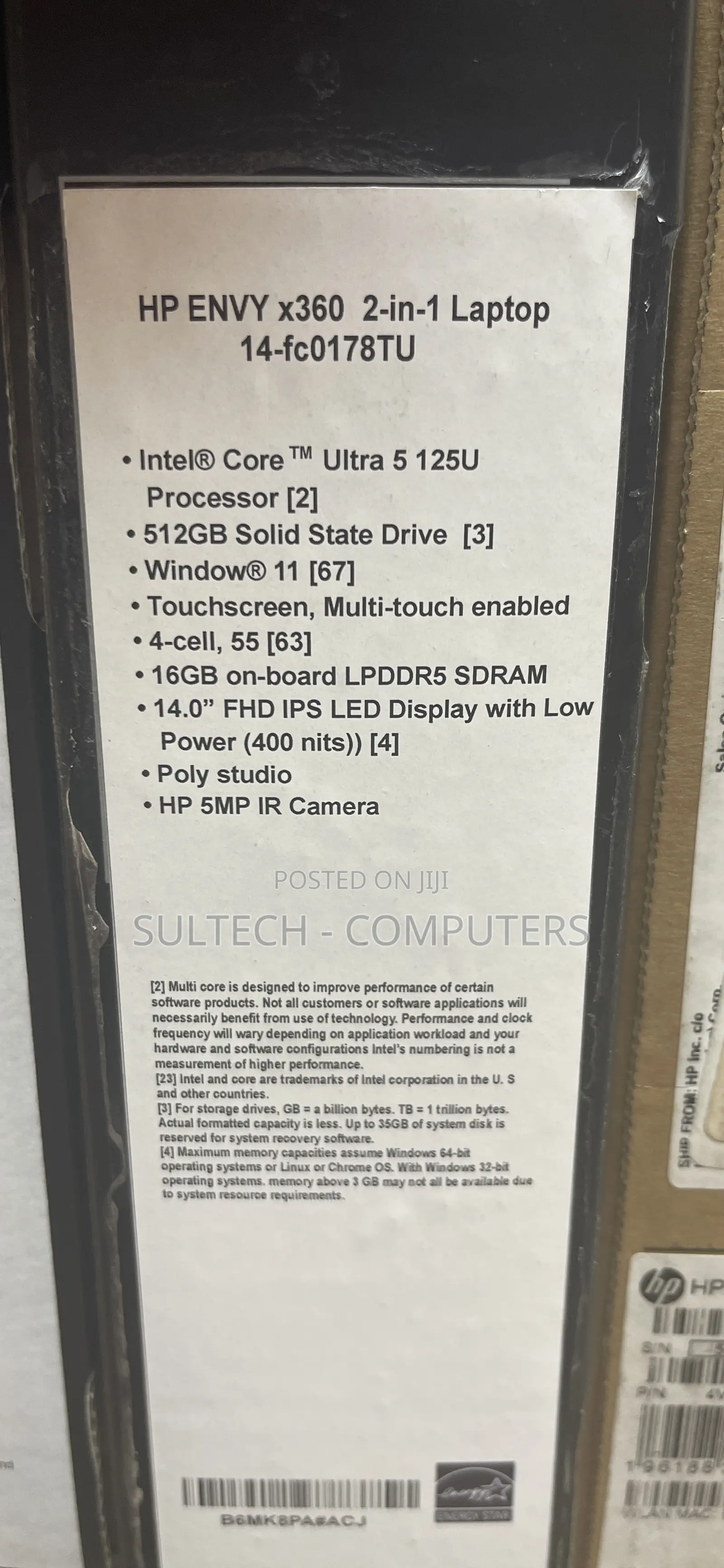 New Laptop HP Envy x360 16GB Intel Core Ultra 5 SSD 512GB