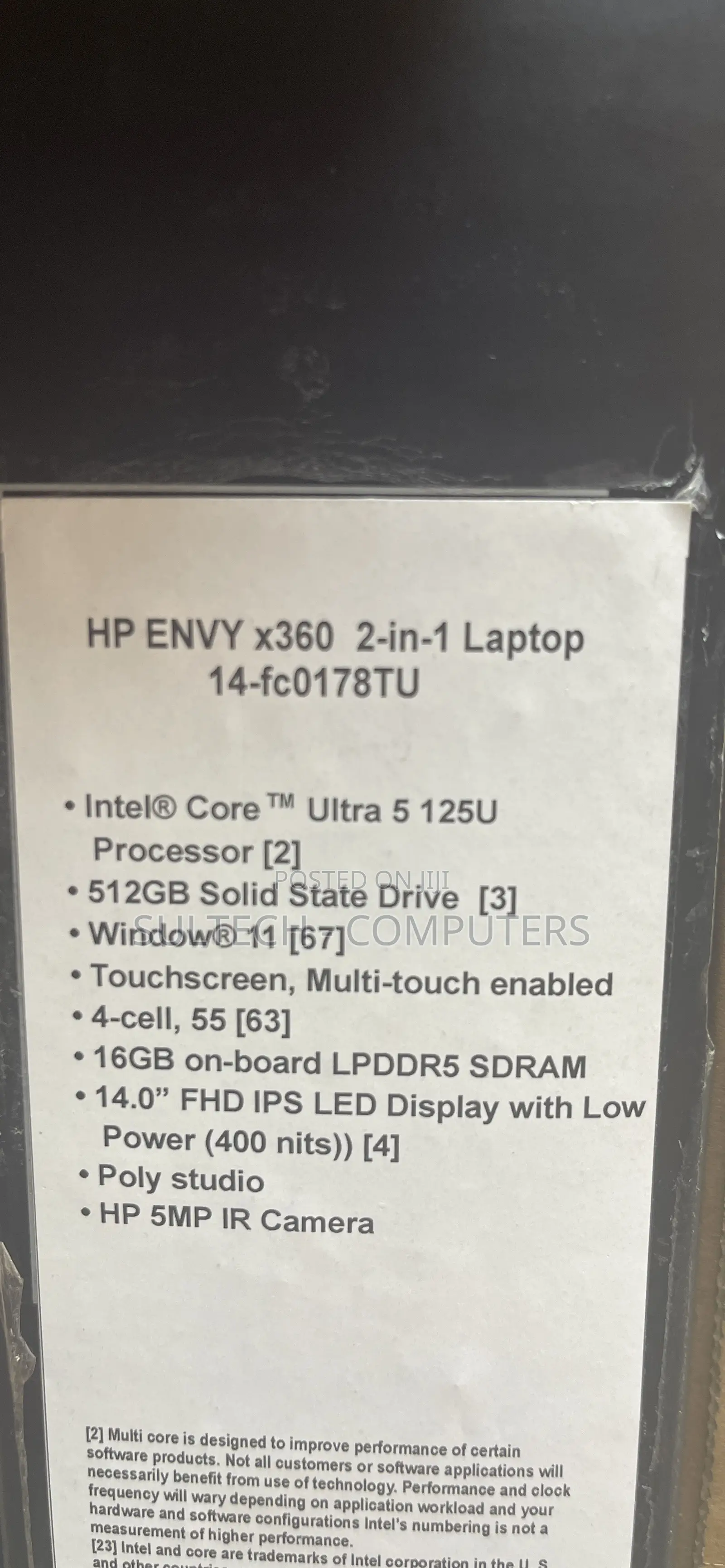 New Laptop HP Envy x360 16GB Intel Core Ultra 5 SSD 512GB