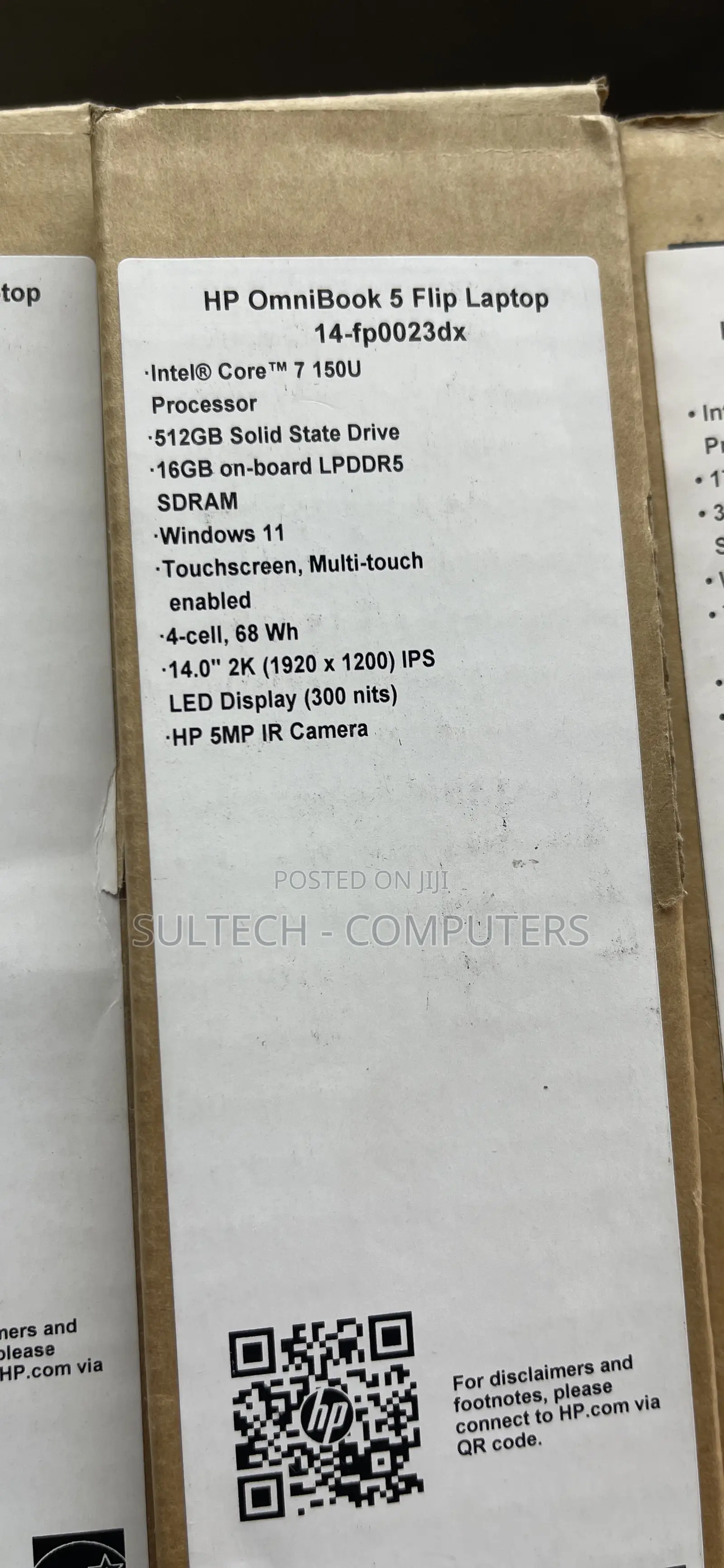 New Laptop HP OmniBook 5 Flip 14-fp0023dx 16GB Intel SSD 512GB