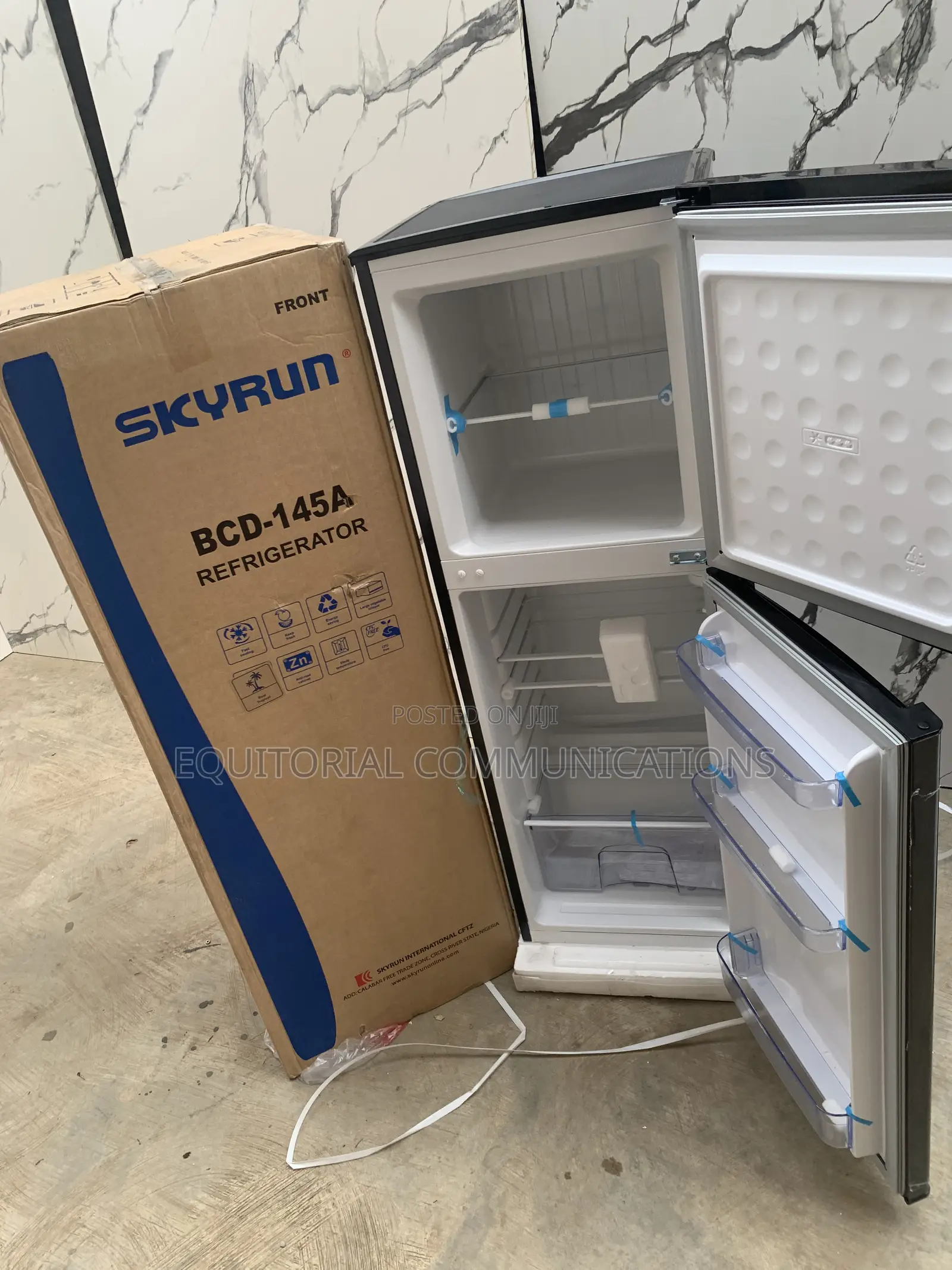 SKYRUN 145L Double Door Fridge for Easy Storage
