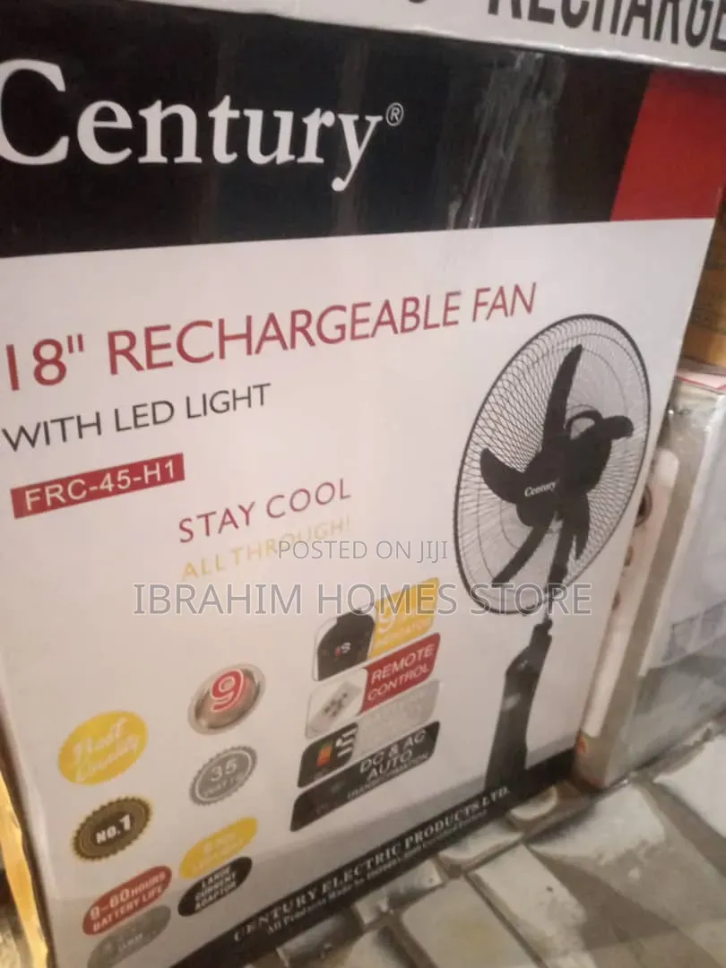 Century Rechargeable Fan With Led Lights