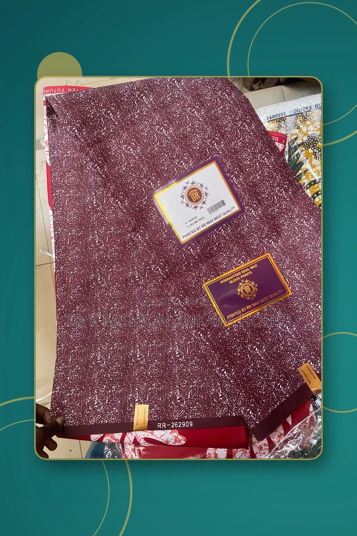 RR Wax Best Quality Real Wax Block Print, 6 Yards (Burgundy)