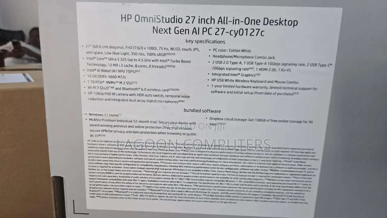 New Desktop Computer HP AiO 27 16GB Intel Core Ultra 5 SSD 1T