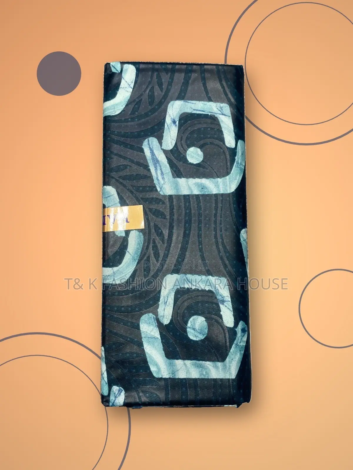 Kampala Teal & Light Blue Printed Fabric,