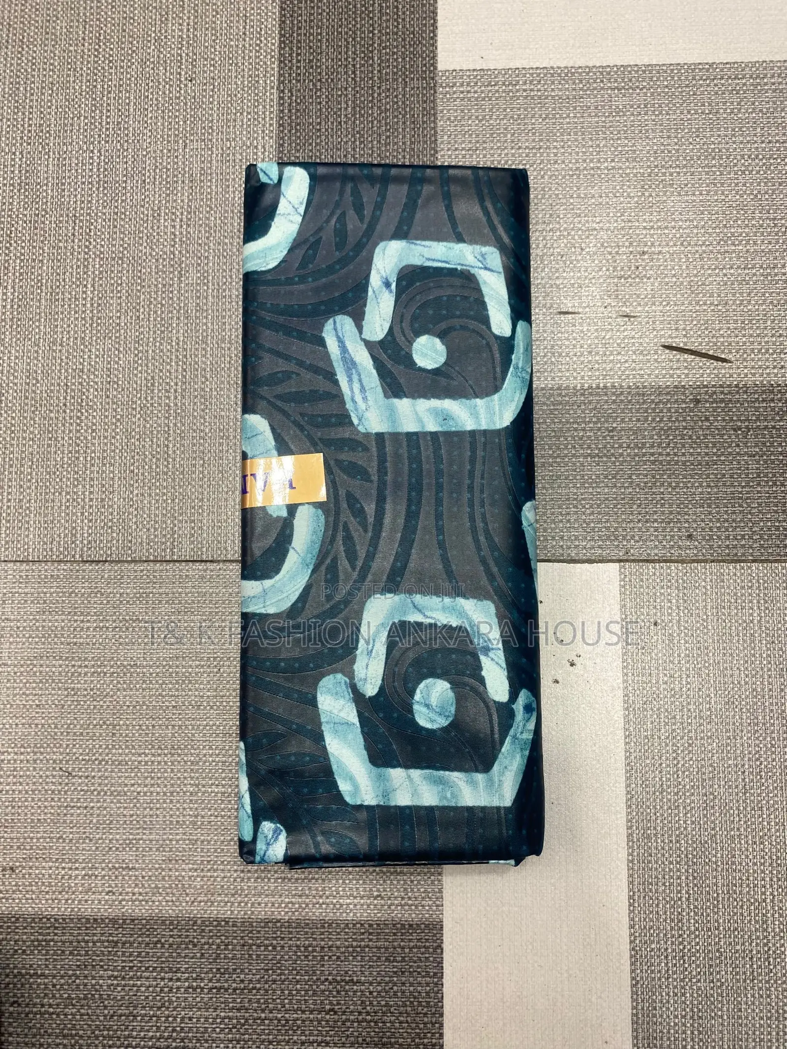 Kampala Teal & Light Blue Printed Fabric,