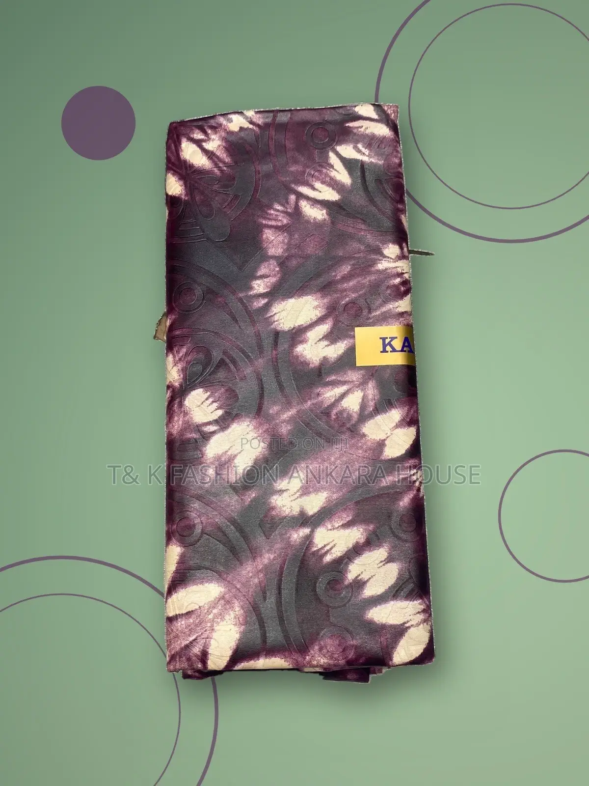 Plum & Cream Tie-Dye Printed Fabric, 5Yards