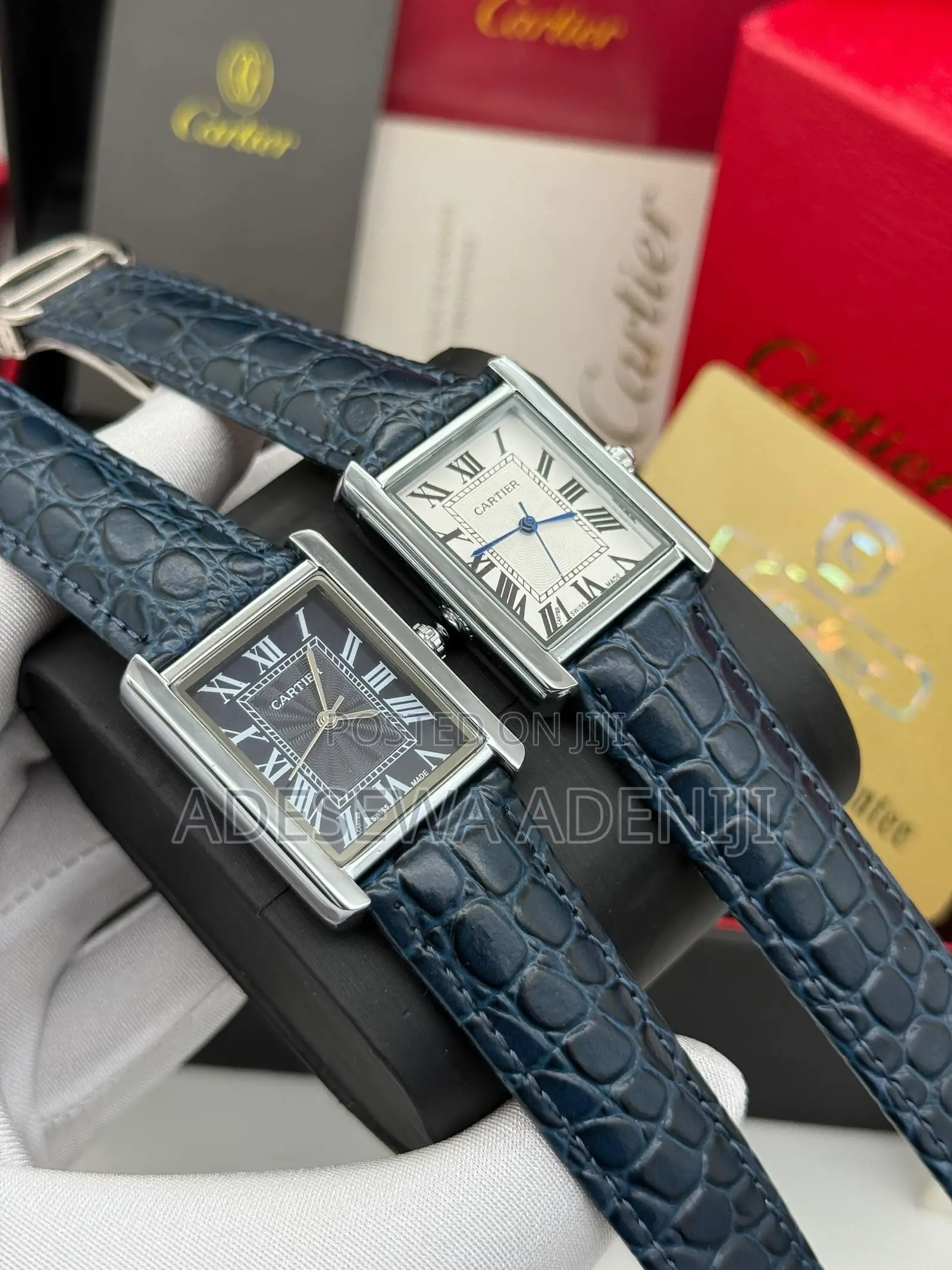 High Quality Leather Cartier Tank Wristwatch