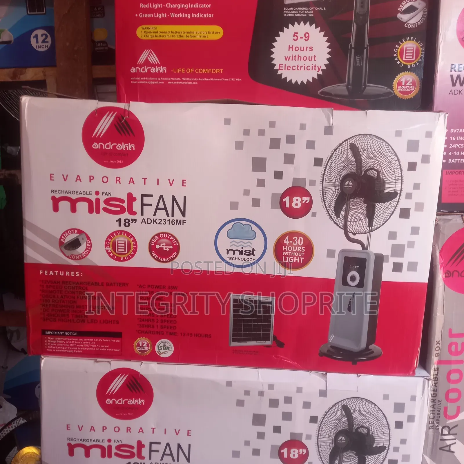 Andrakk Rechargeable Mist Fan