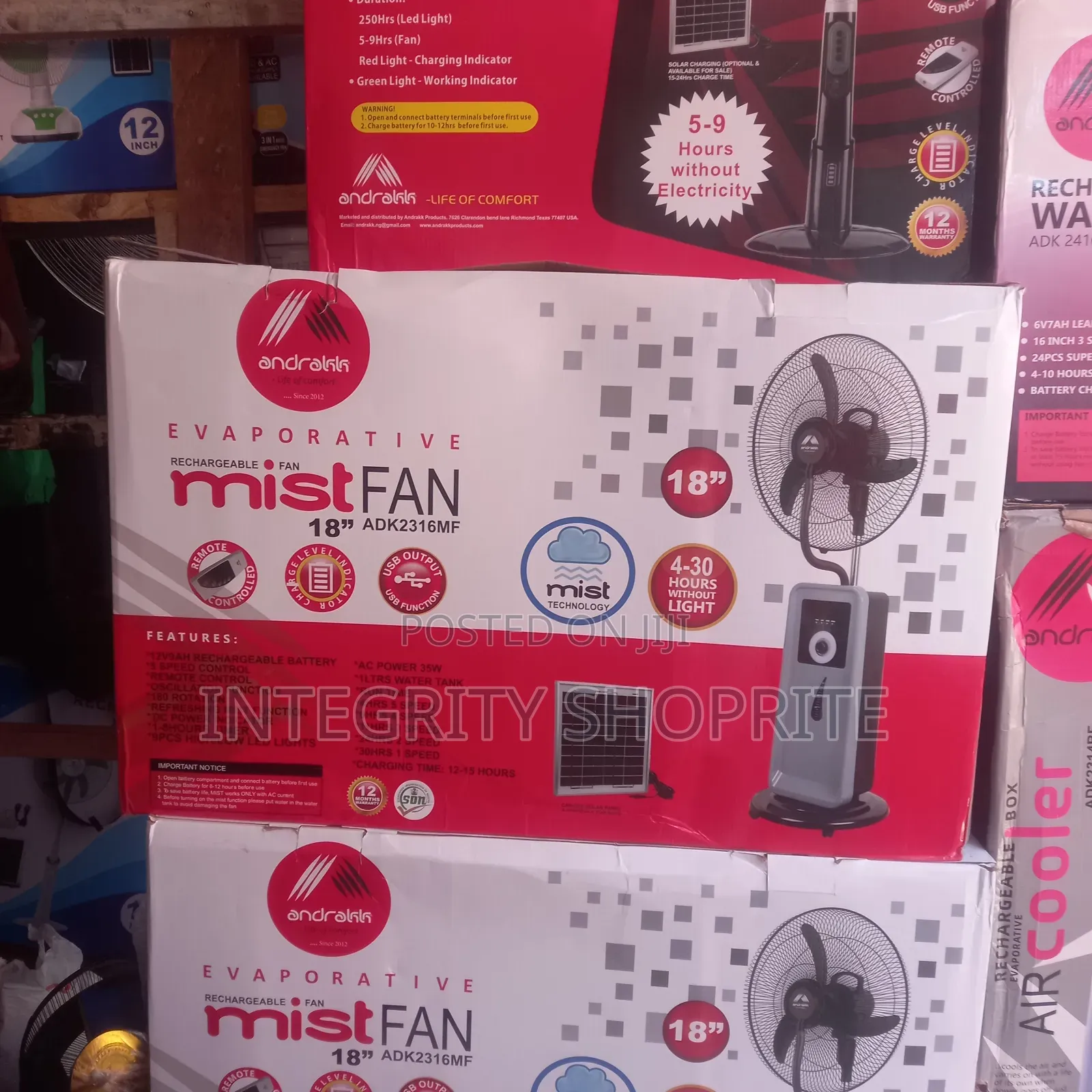 Andrakk Rechargeable Mist Fan
