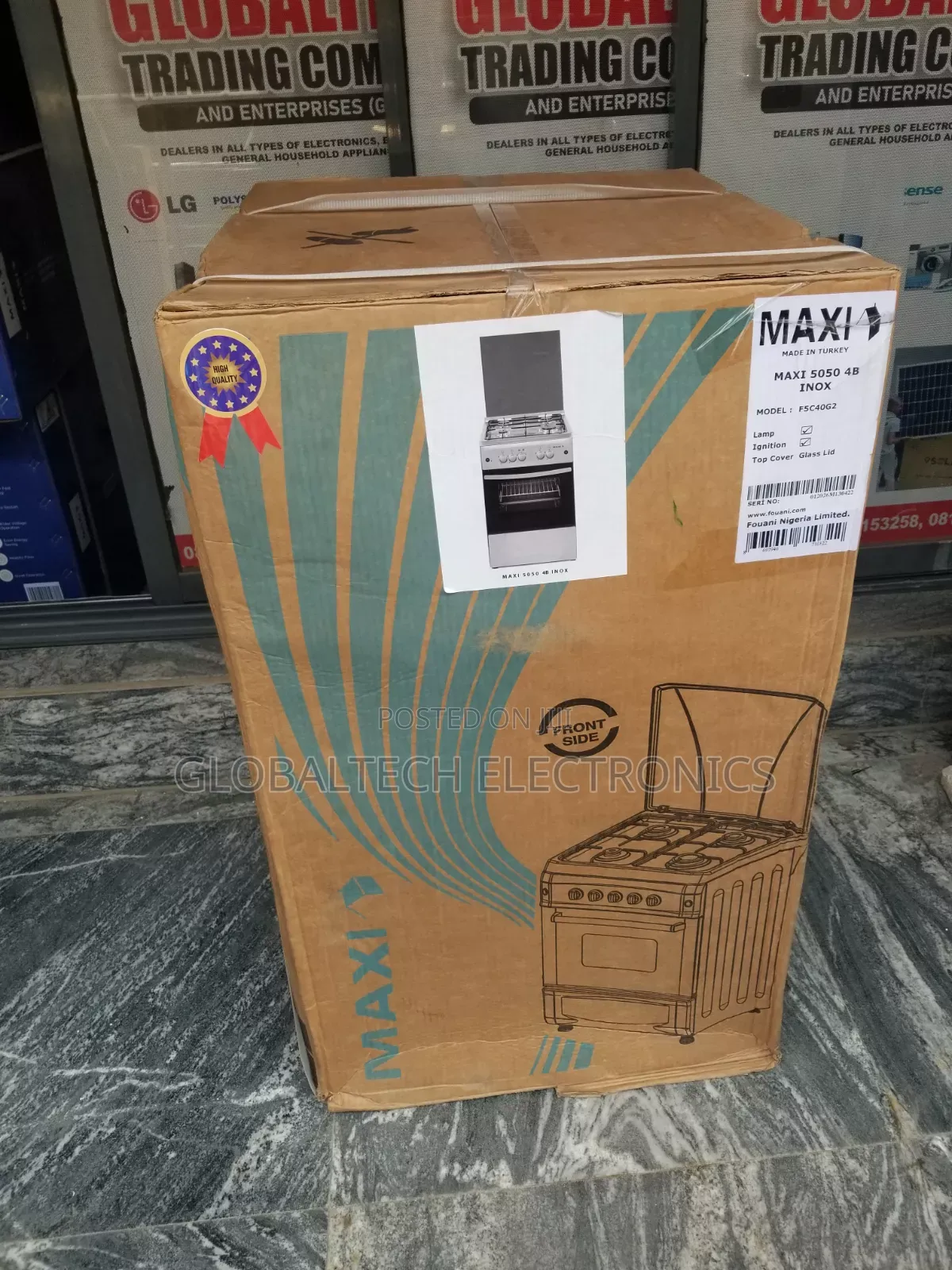 Maxi Gas Cooker 50x50 CM (4) Burners IGL Inox