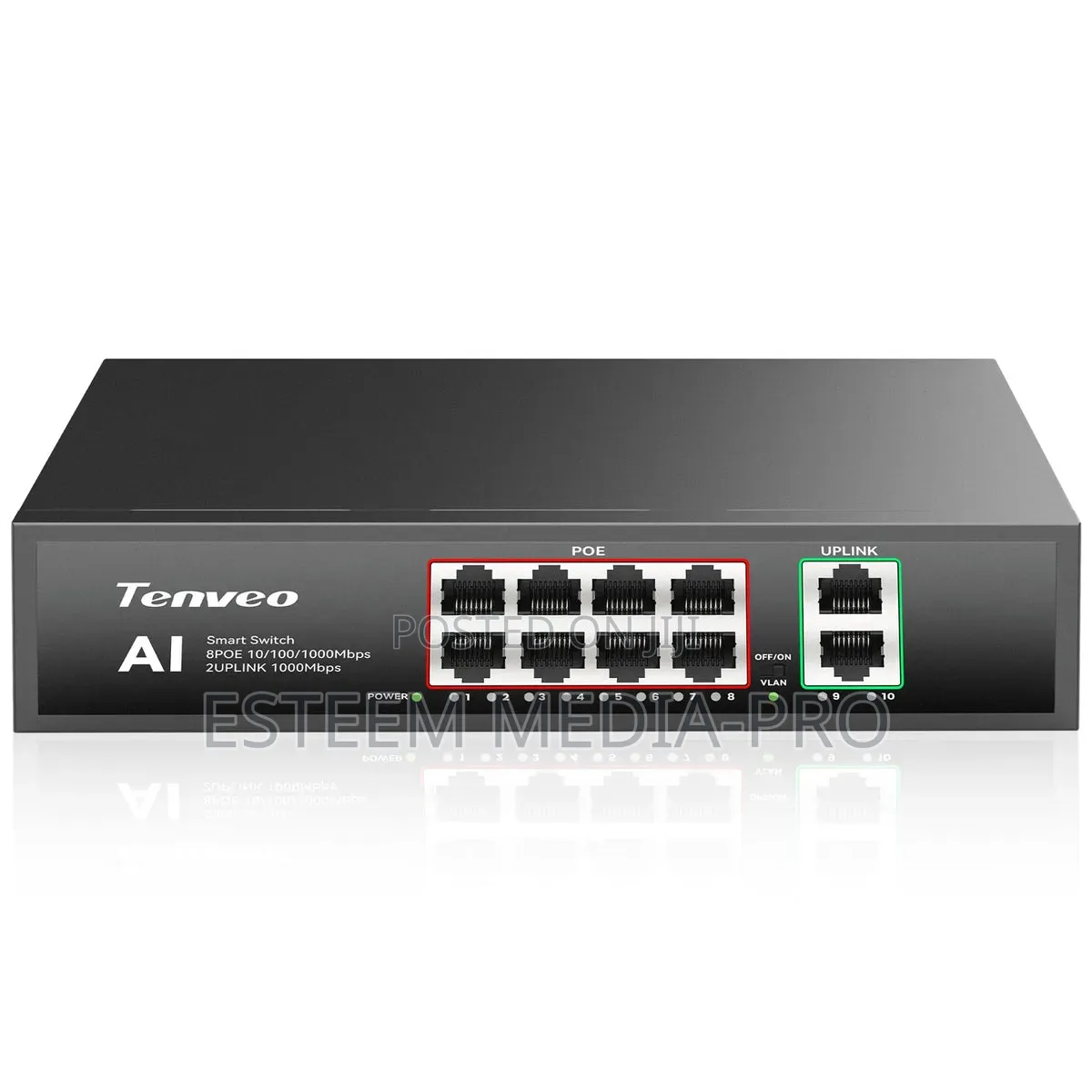 Tenveo 8 Port AI-POWERED Gigabit PTZ CAMERAS PoE Smart Switch