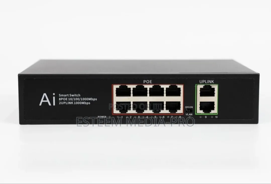 Tenveo 8 Port AI-POWERED Gigabit PTZ CAMERAS PoE Smart Switch