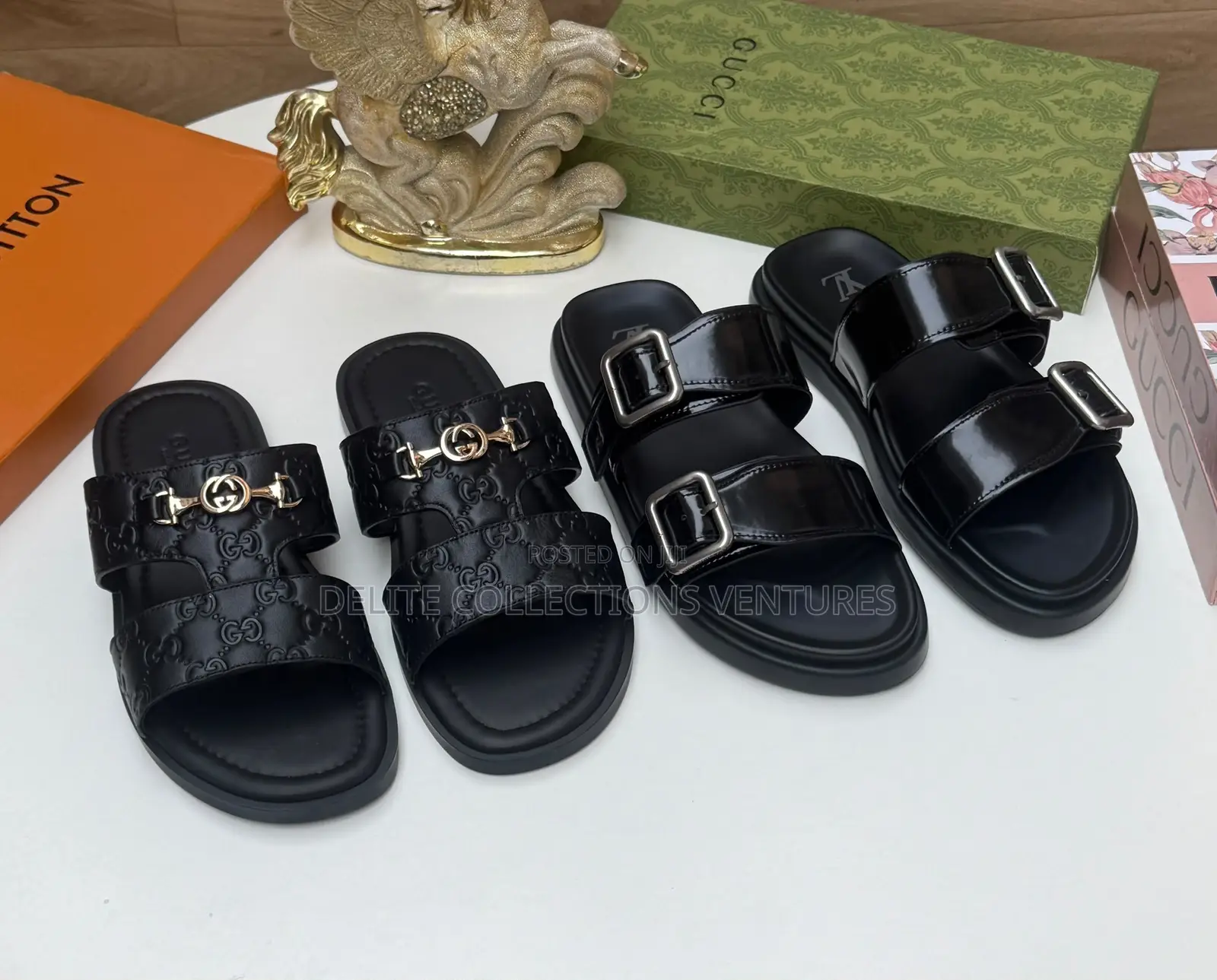 Louis Vuitton Venice Mule,casual-Glazed Calf Leather*