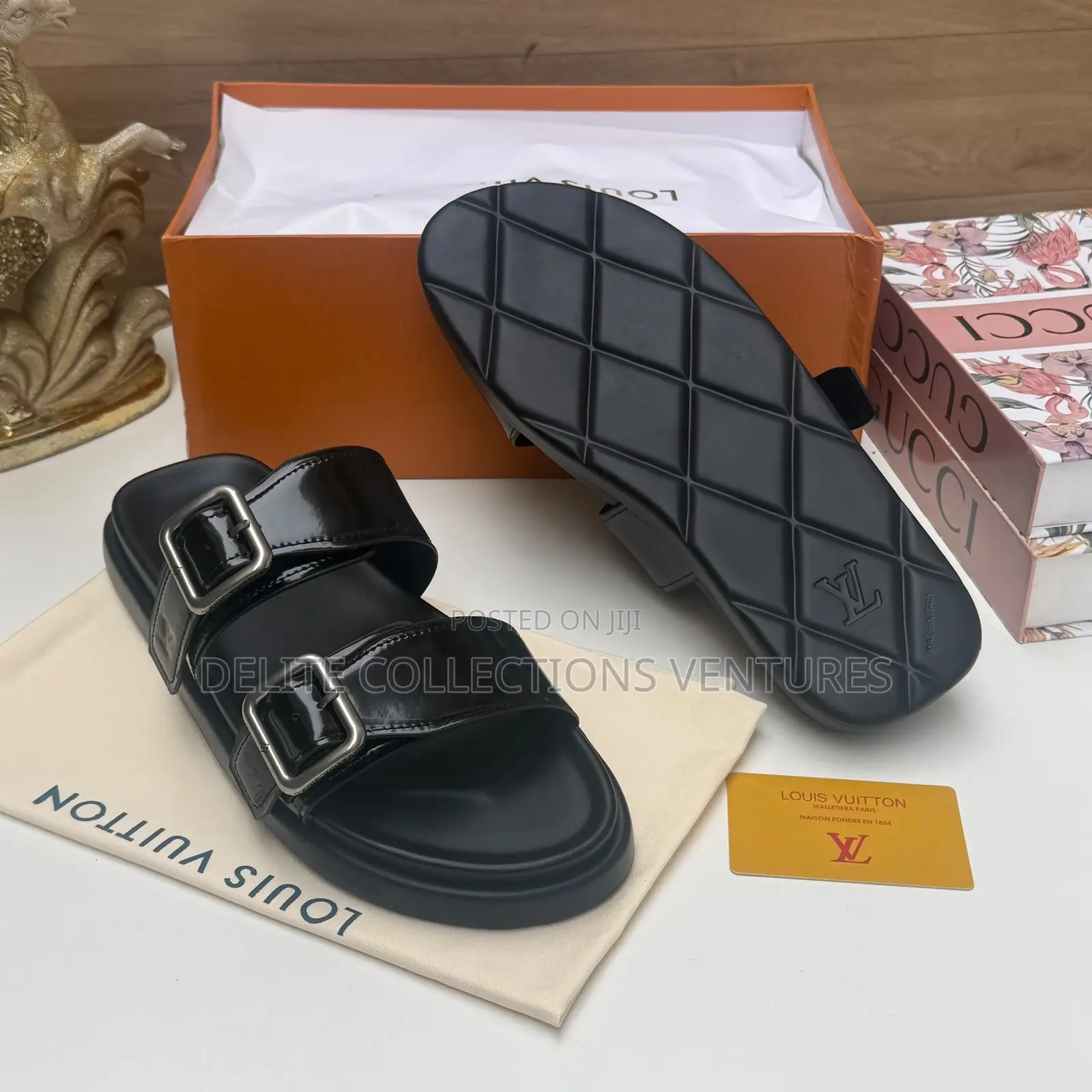 Louis Vuitton Venice Mule,casual-Glazed Calf Leather*