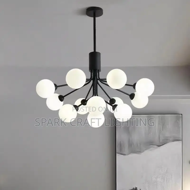 Nordic Style 12 Head Circle Glass Ball Hanging Pendant Fancy Light