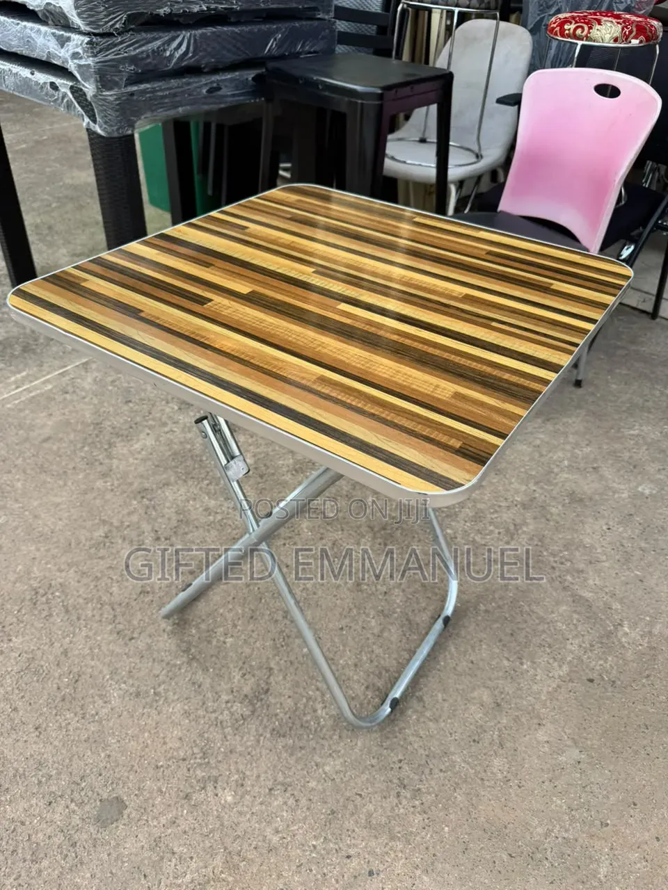 Foldable Study Table and 2 Chair Set – Wood Finish