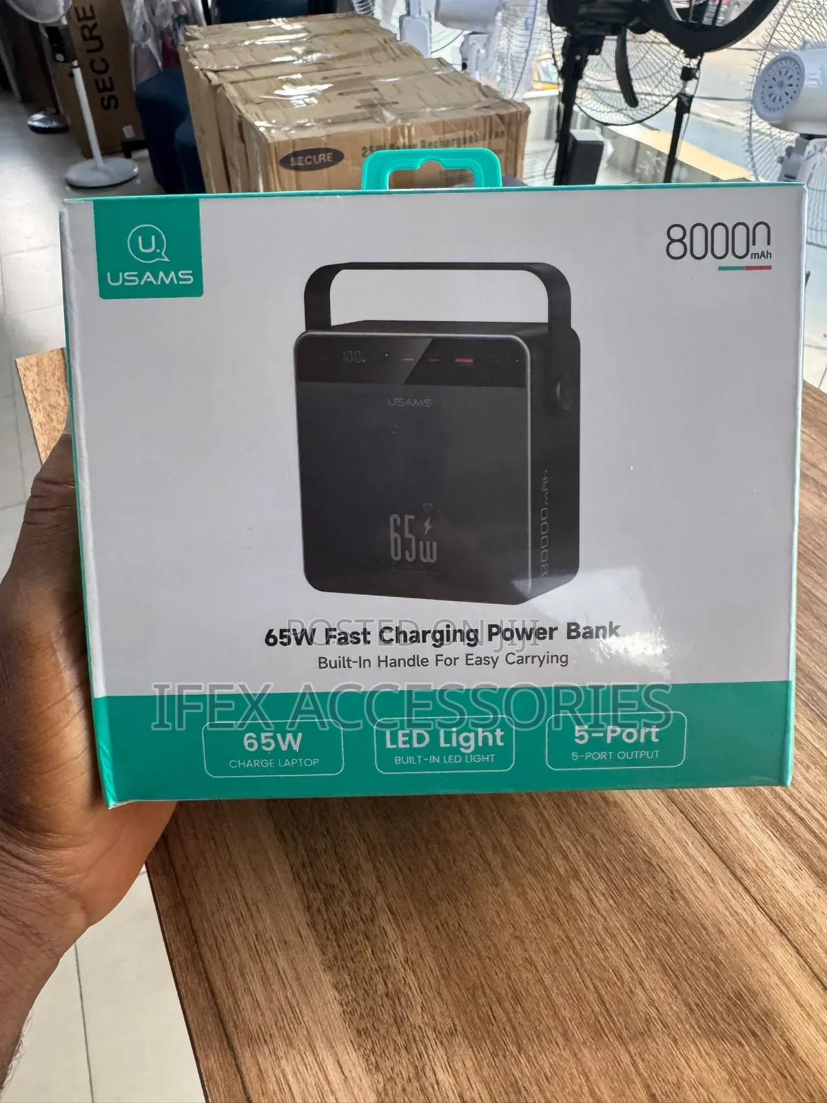 USAMS 80000mAh 65W Fast Charging Power Bank (LAPTOP)