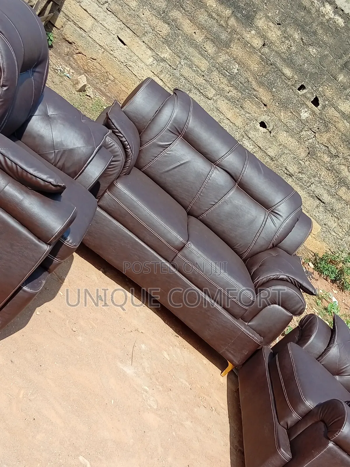 Brand New 4 Seaters Full Padded Leather Sofa Set (2,1,1) Seaters