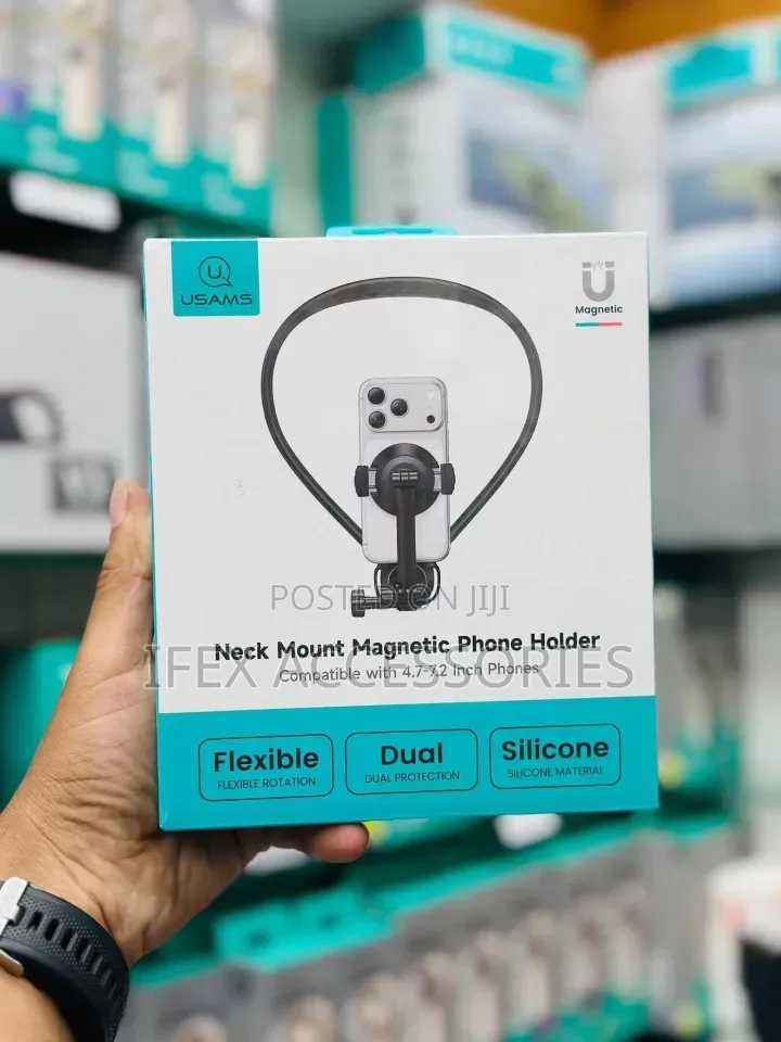 Usams Neck Mount Magnetic Phone Holder Compatible 4.7-7.2 Inch Phones