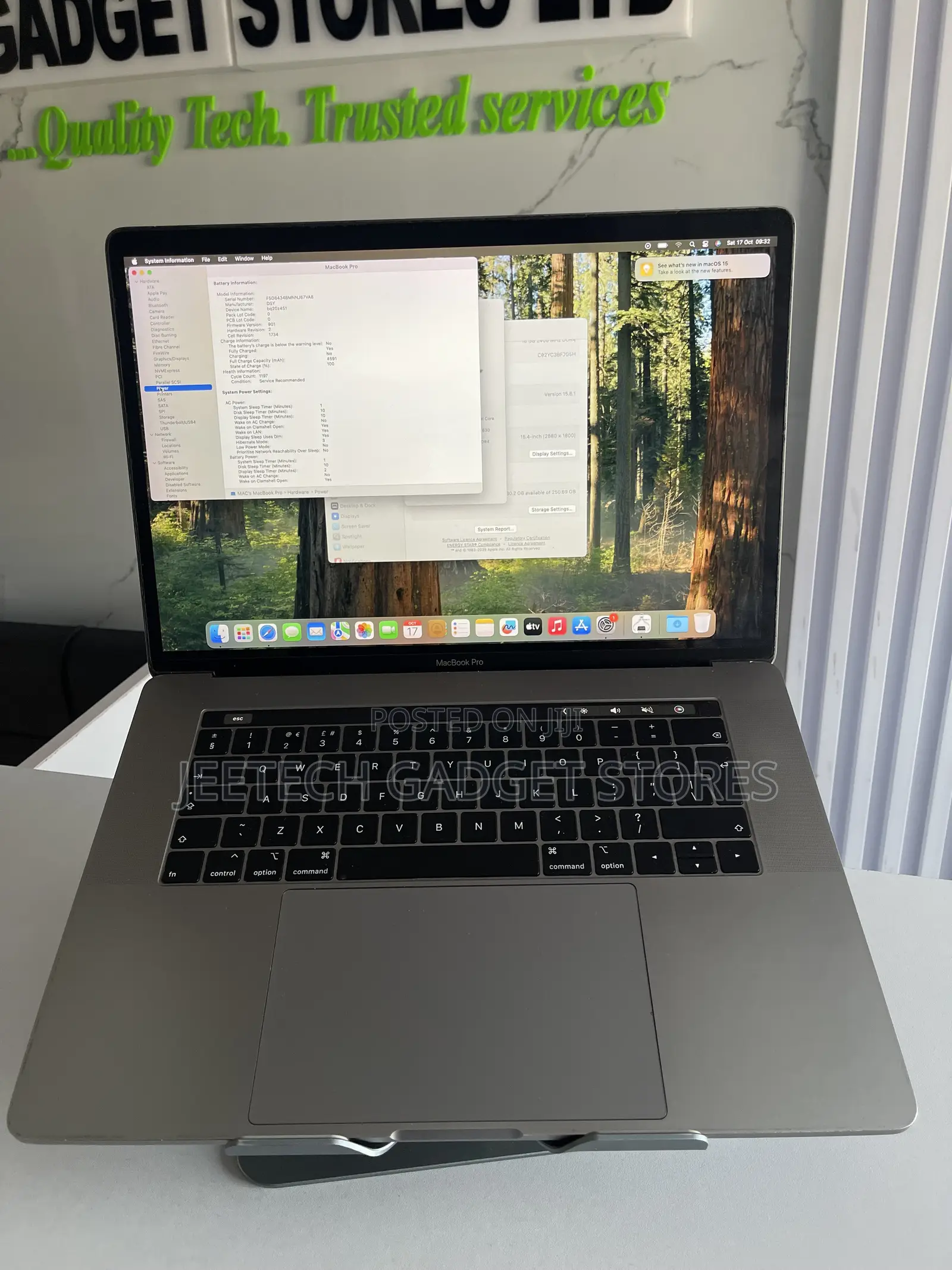 Laptop Apple MacBook Pro 2019 16GB Intel Core i7 SSD 256GB