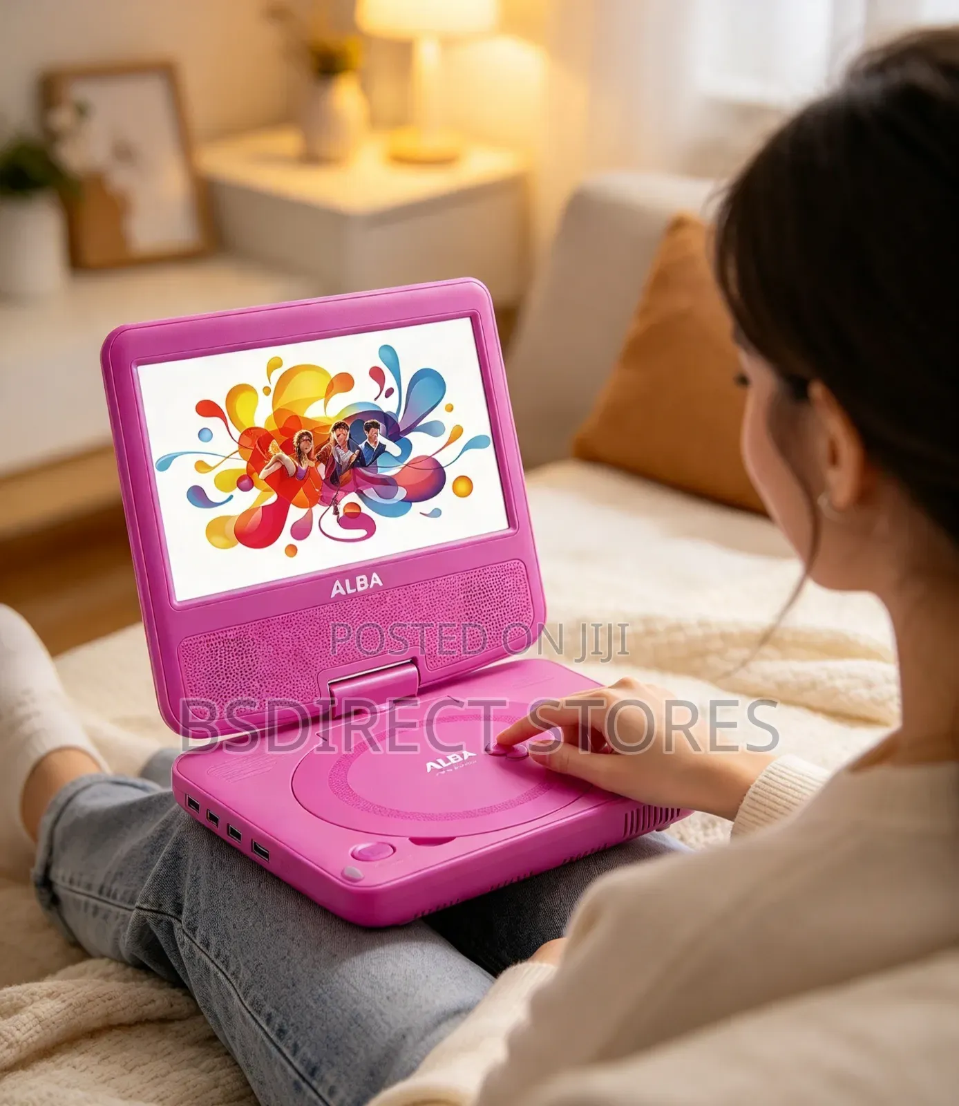 ALBA 7" PINK Portable DVD Player With Swivel Screen