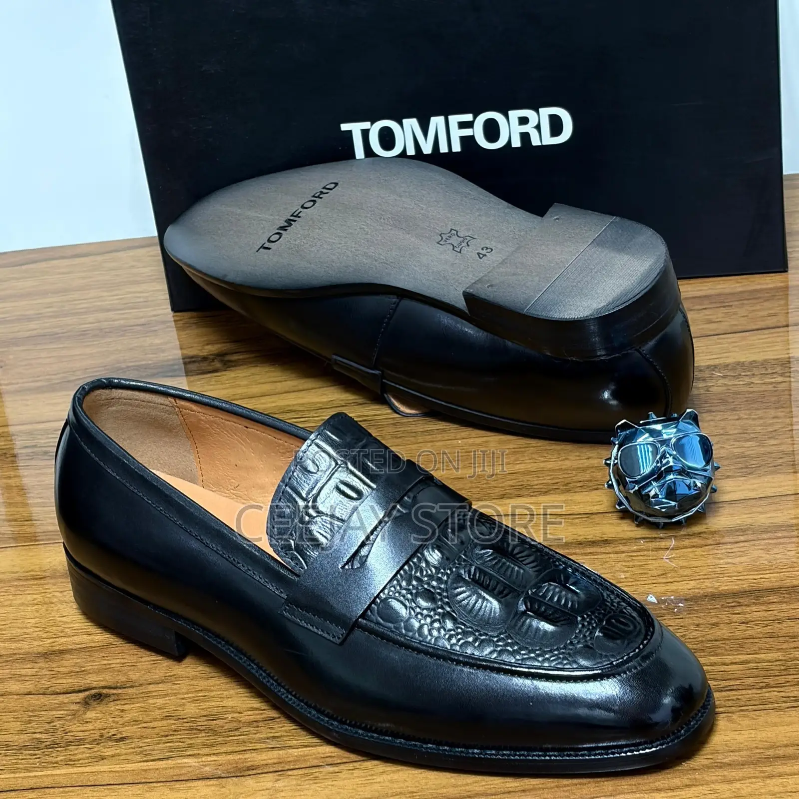 Tom Ford Men's Croc-Embossed Leather Tassel Loafers