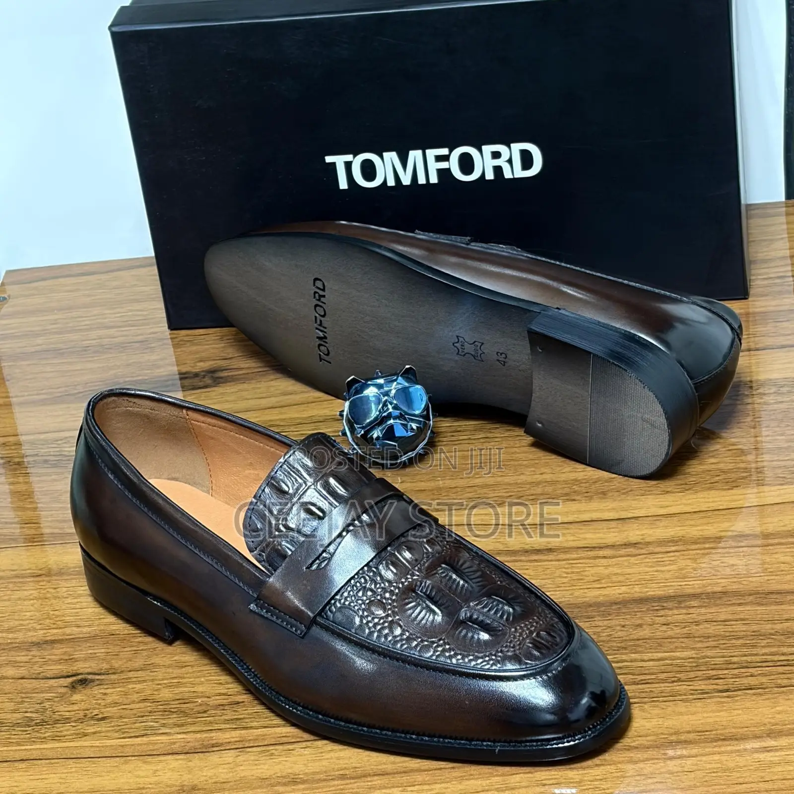 Tom Ford Men's Croc-Embossed Leather Tassel Loafers