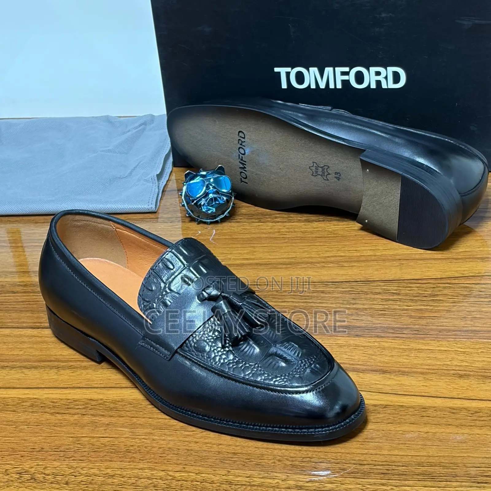 Tom Ford Men's Croc-Embossed Leather Tassel Loafers