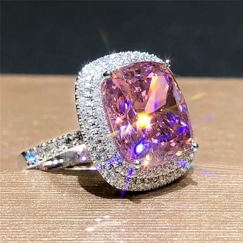 Size 8 Huitan Pink Cubic Zriconia Wedding/Engagement Ring