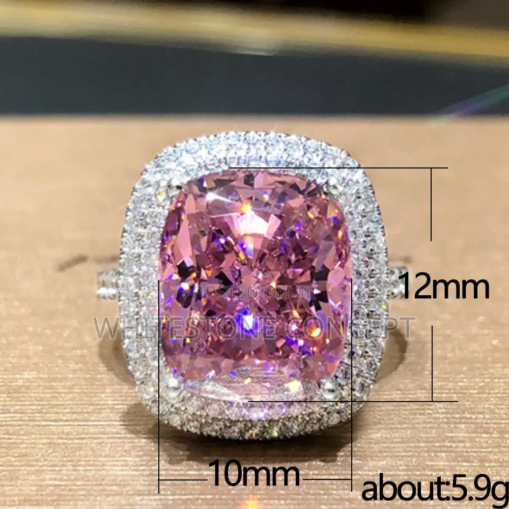 Size 8 Huitan Pink Cubic Zriconia Wedding/Engagement Ring
