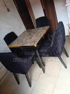 Brand New Top Quality 4 Seaters Faux Luxury Marble Dinning Set