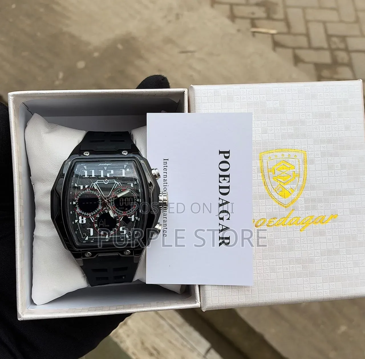 Poedagar Digital and Analog Dual Time Watch