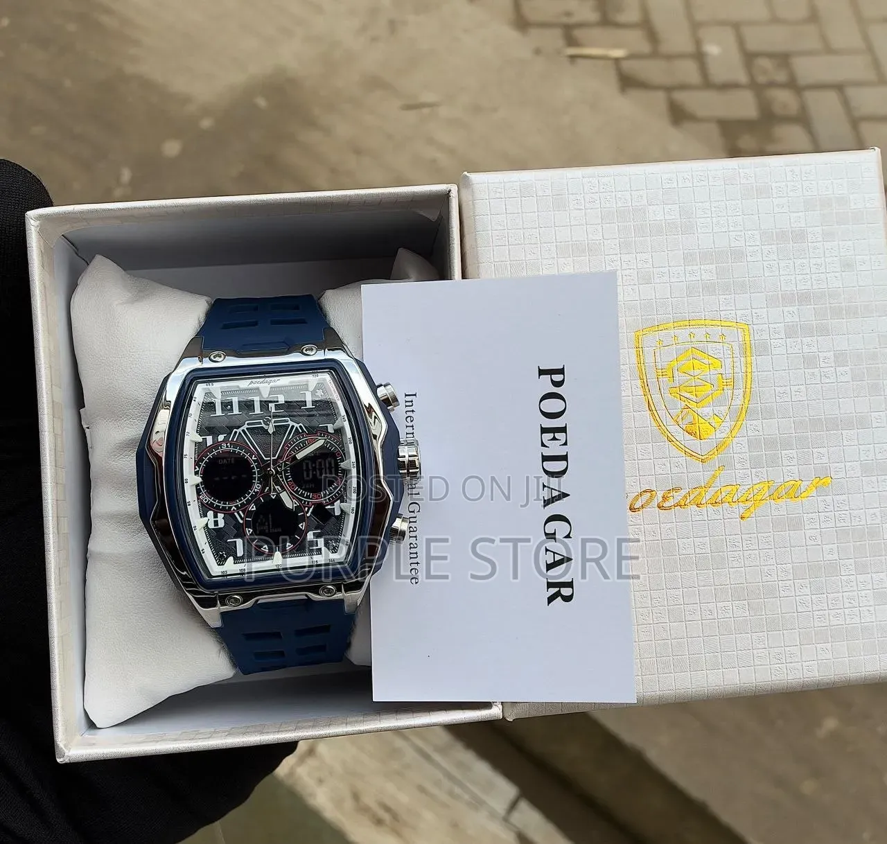 Poedagar Digital and Analog Dual Time Watch