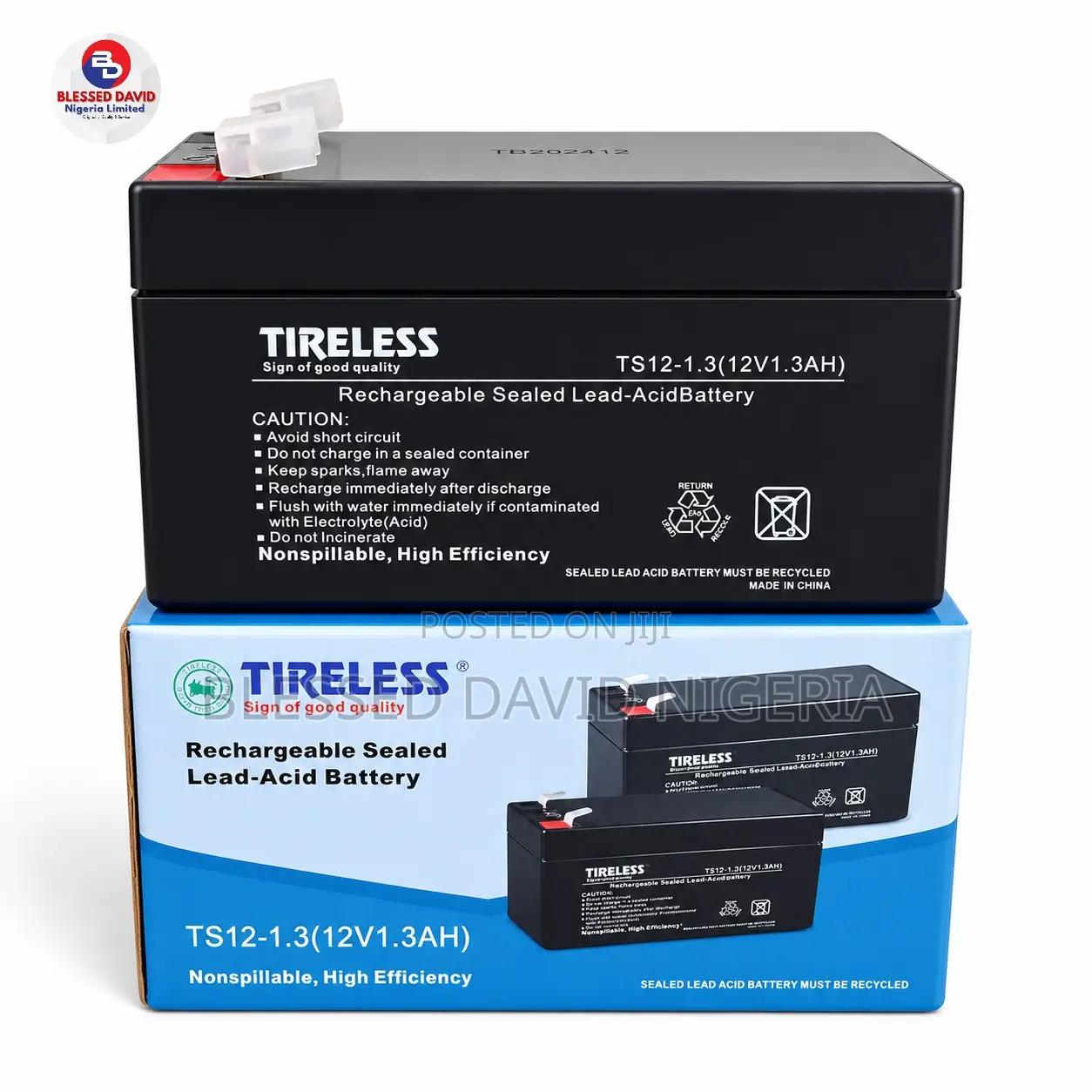Tireless 12V 1.3Ah Replacement Battery